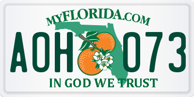FL license plate AOHO73