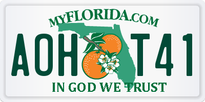 FL license plate AOHT41