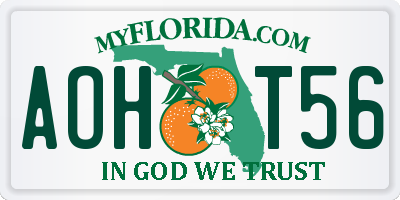 FL license plate AOHT56