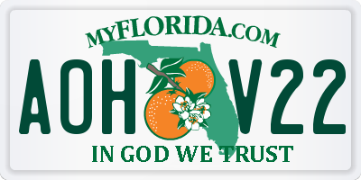 FL license plate AOHV22