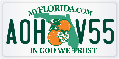 FL license plate AOHV55