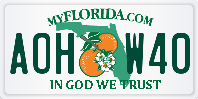 FL license plate AOHW40