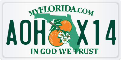 FL license plate AOHX14