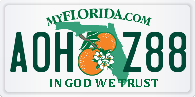 FL license plate AOHZ88
