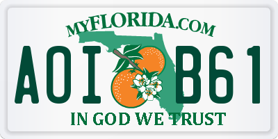 FL license plate AOIB61