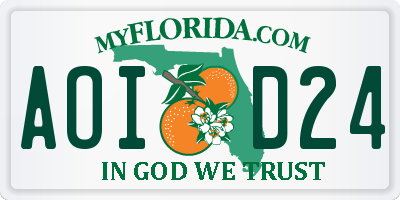 FL license plate AOID24