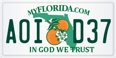 FL license plate AOID37