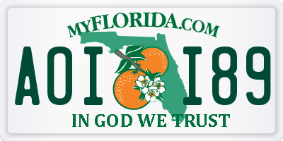 FL license plate AOII89