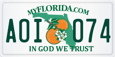 FL license plate AOIO74
