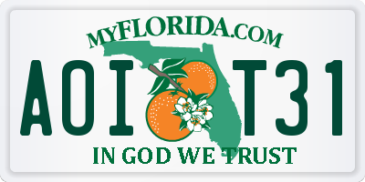 FL license plate AOIT31