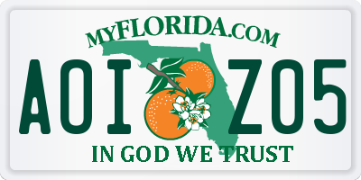 FL license plate AOIZ05