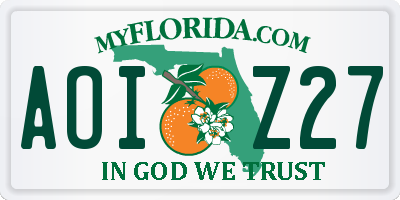FL license plate AOIZ27