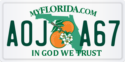 FL license plate AOJA67