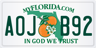 FL license plate AOJB92