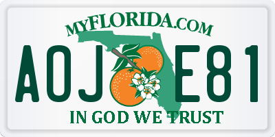FL license plate AOJE81