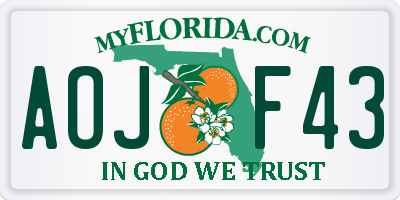FL license plate AOJF43