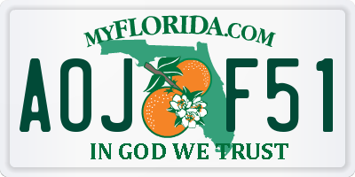 FL license plate AOJF51