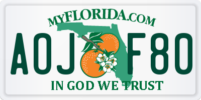 FL license plate AOJF80