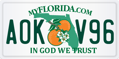 FL license plate AOKV96