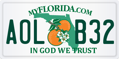 FL license plate AOLB32
