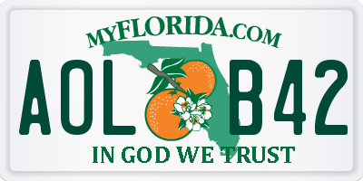 FL license plate AOLB42