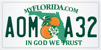FL license plate AOMA32