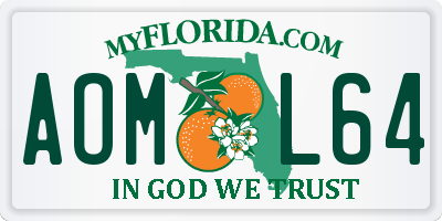 FL license plate AOML64