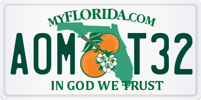 FL license plate AOMT32