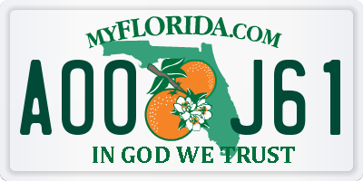 FL license plate AOOJ61