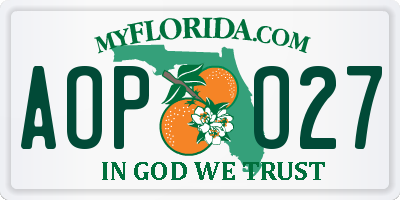 FL license plate AOPO27