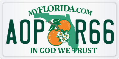 FL license plate AOPR66