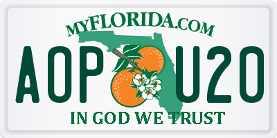 FL license plate AOPU20