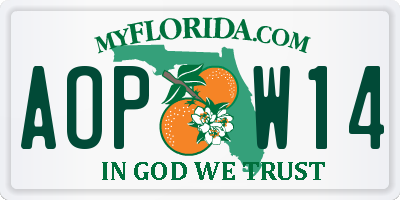 FL license plate AOPW14