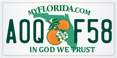 FL license plate AOQF58