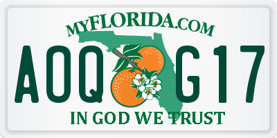 FL license plate AOQG17