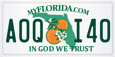 FL license plate AOQI40