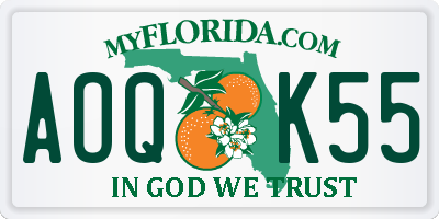 FL license plate AOQK55