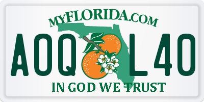FL license plate AOQL40