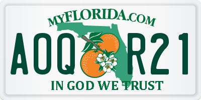 FL license plate AOQR21