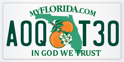 FL license plate AOQT30