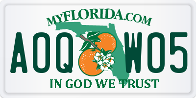 FL license plate AOQW05