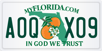FL license plate AOQX09