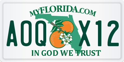 FL license plate AOQX12