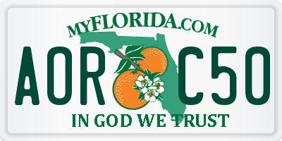FL license plate AORC50