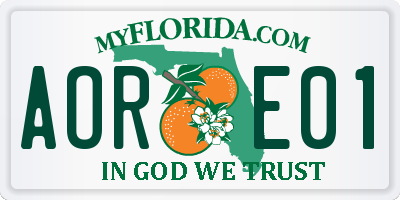 FL license plate AORE01