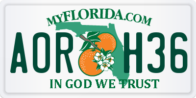 FL license plate AORH36