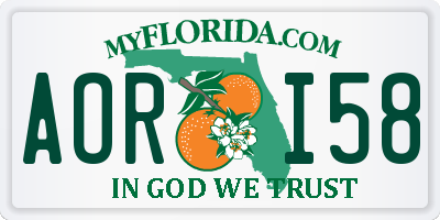 FL license plate AORI58