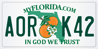 FL license plate AORK42