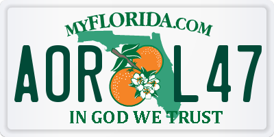 FL license plate AORL47