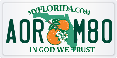 FL license plate AORM80